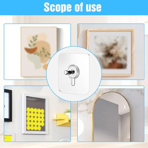 Drill Free Adhesive Hooks, Reusable Heavy Duty Adhesive Wall Mount Screw Free Sticker, Picture Hangers without Nails, Seamless Screws Wall Hangers for Wall Mount,Bathroom,Home,Kitchen,Office (10Packs) - color: 10Packs
