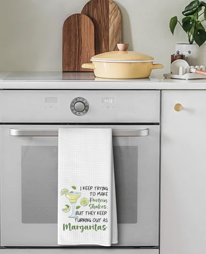 Advivio I Keep Trying to Make Protein Shakes - Kitchen Dish Towels Flour Sack Tea Towels, Margaritas Kitchen Towel for Women Mom Grandma Margaritas Lover Gifts - color: I Keep Trying Towels