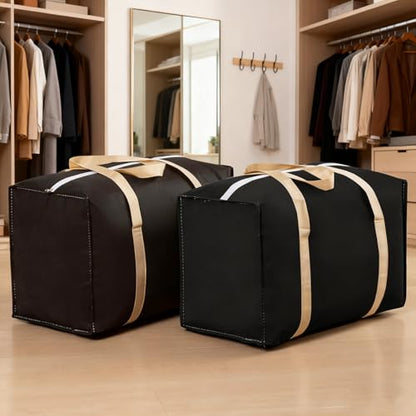 1 PCS Waterproof Space Saving Organizer,Durable nonwovens Fabric Moving Tote for Comforter Quilt and Bedspread - color: black