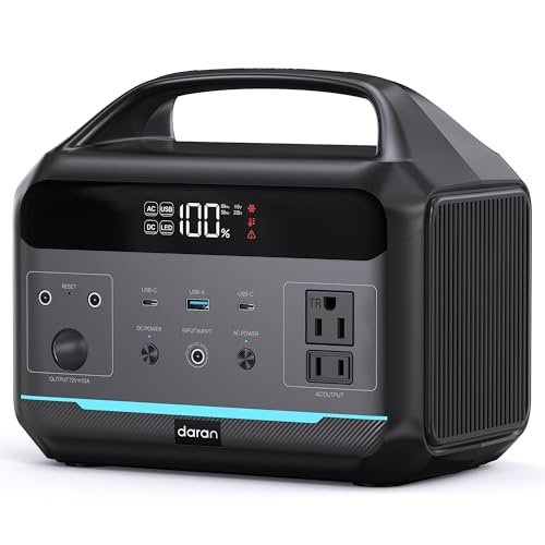Portable Power Station 500W (Surge 1000W), 299Wh LiFePO4 Power Bank with AC Outlet, 1.2hrs Fast Charging, Solar Generator with 8 Output Ports for Camping, RV Travel, CPAP, Emergency - color: Matte Black