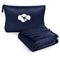 Travel Blanket and Pillow Compact, Premium Soft 2 in 1 Airplane Blanket with Soft Bag Pillowcase，Hand Luggage Sleeve and Backpack Clip (Navy) - color: Navy