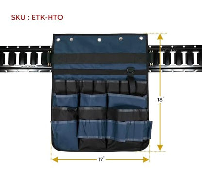 Mytee Products E-Track Hanging Tool Organizer - Enclosed Trailer Wall Hanging Pocket Tool Organizer - E-Track Accessories for Enclosed Trailer, Workshop, & Garage - Multi Pockets Tool Organizer