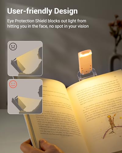 DEWENWILS USB Rechargeable Book Reading Light, LED Clip on Booklight Flexible Reading Lights in Bed, Car at Night, Warm White, Brightness Adjustable, Perfect for Bookworms, Kids (Peach Fuzz) - color: Peach Fuzz