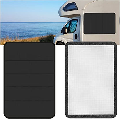 RV Door Shade Cover, Foldable RV Sun Shade Windshield Blackout Shower Curtains Coverage，UV Rays Protection Camper Trailer Door Window Cover (25" X 16") - size: 25" X 16"