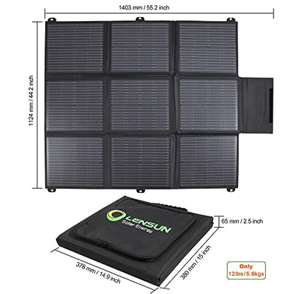 LENSUNSOLAR 200W 12V Portable Solar Panel Blanket with Standard Connectors for Solar Generator Power Station, Lightweight Ultra-Thin only 5.2 kgs/11.4 lbs - size: 200W Blanket