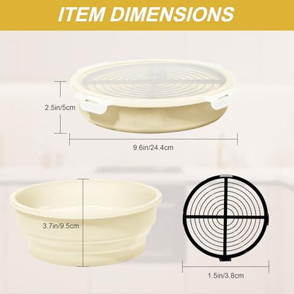 FJNATINH Collapsible Batter Bowl - Mess Free Better Breader Shaker Bowl with Lid Breading Shaker Container - Great for Fried Fish, Fried Chicken, Onion Rings, Wings,No Leak,Easy to Store,Cream White - color: Cream White