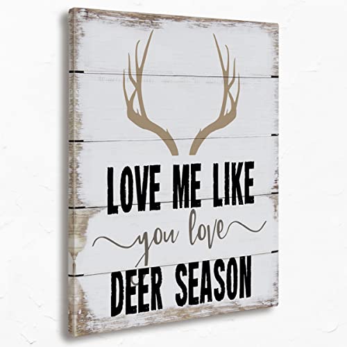 Love Me Like You Love Deer Season Canvas Wall Art Prints,Gift for Couples Paintings Prints,11x14 inches Artwork For Wedding Anniversary Themed Decor Farmhouse Bedroom Living Room Home Decorations - color: Love Me Like You Love Deer Season