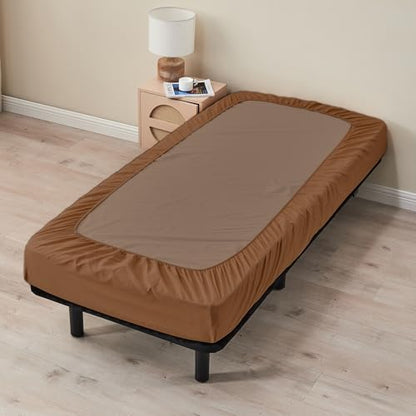 Kingnex 30x75x9 RV Bunk Sheets Set for Narrow Twin Bed Soft Brushed 1800 Microfiber 3 Piece Bedding Set Includes 1 Cot Size Fitted Sheet 1 Flat Sheet 1 Pillowcase Cot Coffe - color: Coffee, size: Cot 30x75 RV Bunk Set