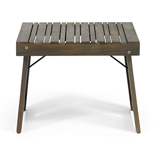 Christopher Knight Home Howard Outdoor Acacia Wood Folding Side Table, Gray Finish - color: Gray Finish