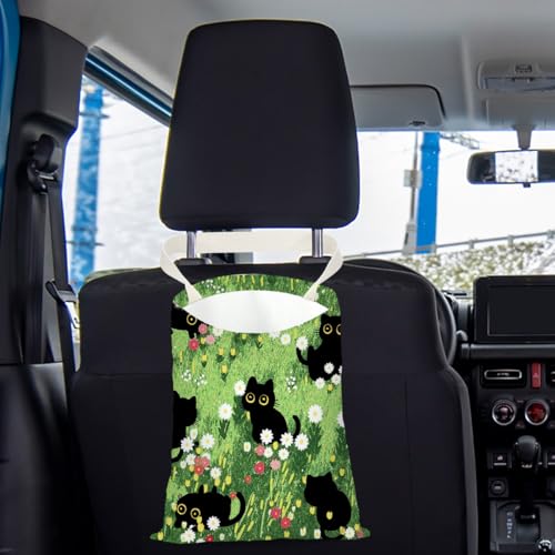 Black Cat Car Trash Bag, Car Trash Bag Hanging, Waterproof Cars Back Seat Hanging Organizer and Storage Trash Bags for Vehicle Travelling Camping - color: Cat01
