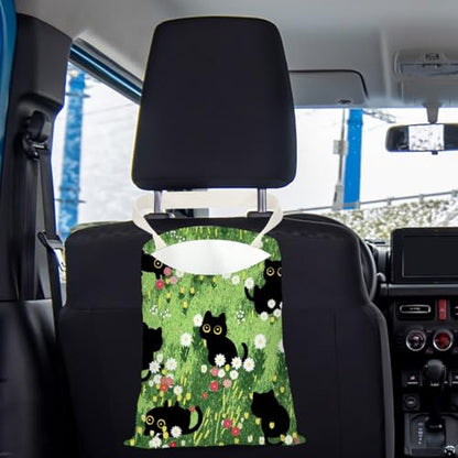 Black Cat Car Trash Bag, Car Trash Bag Hanging, Waterproof Cars Back Seat Hanging Organizer and Storage Trash Bags for Vehicle Travelling Camping - color: Cat01