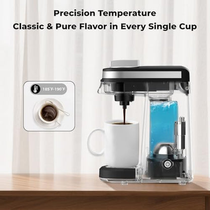 CHULUX Single Serve Coffee Maker for K Capsule, Mini Single One Cup Coffee Machine, Perfect for Small Space, Black - color: A-Black