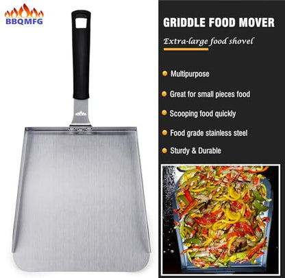 Griddle Accessories Kit for Blackstone, Weber and Other Flattop Griddle | Stainless-steel Griddle Spatula Set with Squeeze Bottles, Large Scoop, Egg Ring, and Scraper, Gift Pack