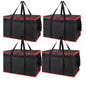 Bodaon 4-Pack Cooler Insulated Food Delivery Bag, Rideshare Delivery Bag, XXX-Large Thermal Bags for Catering/Hot Pizza, Travel/Camping Essentials/Picnic/Grocery Reusable Warmer Frozen, Black-Red Edge - color: Black-Red Edge, size: XXX-Large