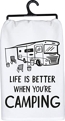 Primitives by Kathy Life is Better When You're Camping Decorative Kitchen Towel