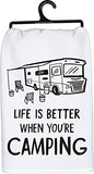 Primitives by Kathy Life is Better When You're Camping Decorative Kitchen Towel