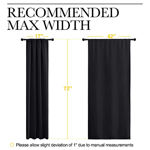 NICETOWN Living Room Blackout Shades - All Season Rod Pocket Thermal Insulated Solid Blackout Curtains/Drapes for Living Room (Set of 2, 42 inches by 72 Inch, Black) - color: Black, size: 42"W x 72"L (Pack of 2)