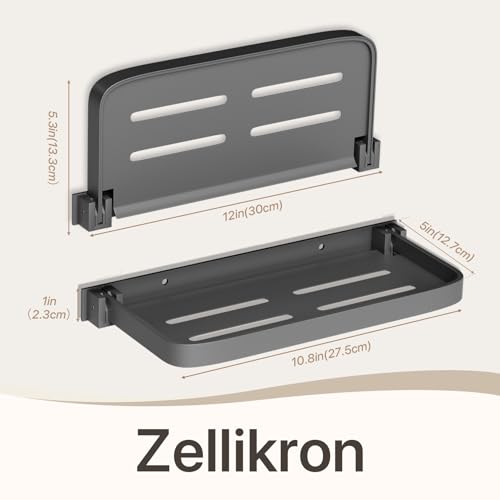 Aluminum RV Foldable Floating Shelves, Grey, 1 Pack | 90° Space-Saving Wall-Mounted, No Drill Furniture for Bathroom, Motor Home, Kitchen - size: 1 Pack