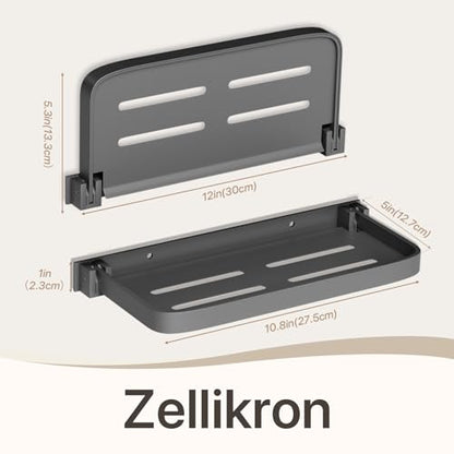 Aluminum RV Foldable Floating Shelves, Grey, 1 Pack | 90° Space-Saving Wall-Mounted, No Drill Furniture for Bathroom, Motor Home, Kitchen - size: 1 Pack