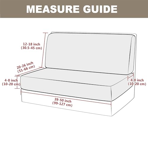 Deisy Dee RV Dinette Cushion Covers,Stretchable Rv Seat Covers,Camper Cushions Cover for RV Camper Car Bench (Brown, 1 Bench Cover & 1 Backrest Cover)