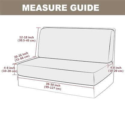 Deisy Dee RV Dinette Cushion Covers,Stretchable Rv Seat Covers,Camper Cushions Cover for RV Camper Car Bench (Brown, 1 Bench Cover & 1 Backrest Cover)