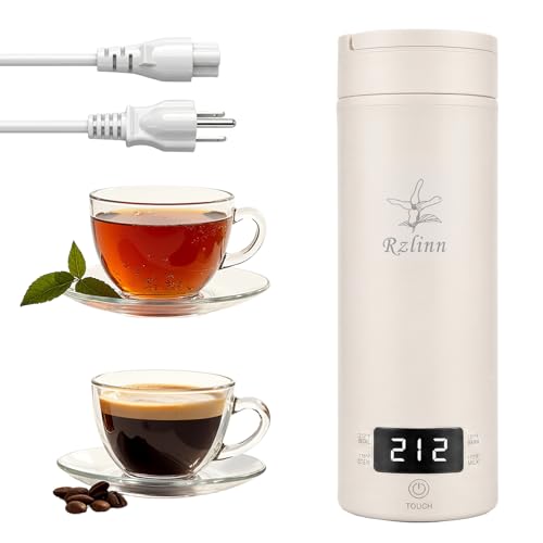 Portable Electric Kettle (120V), small-capacity electric kettle, made of 316-grade stainless steel, 4 temperature settings, with automatic shut-off function, (Cream, 9.05 * 3.15) - color: Cream
