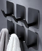 DELITON Black Towel Hook 6 Pack, Stainless Steel Stick on Wall Hooks for Hanging Coat Robe Hat, Self Adhesive Hooks, Heavy Duty, No Damage - color: Black-A-6
