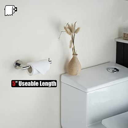 JQK Bathroom Hardware Towel Bar Set, 5-Piece Bath Accessories Set Polished Chrome Wall Mount Includes 24 in Towel Bar, 9 in HT Bar, TP Holder, Towel Hook x 2, BAS105-CH - color: Chrome