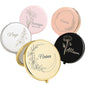 Personalized Compact Mirror for Women, Custom Laser Engraved Pocket Mirror, 1X/2X Magnifying Travel Makeup Mirror for Purse–Gift for Bridesmaid, Wedding, Birthday, Mom, Friend, Sister, Wife, Valentine