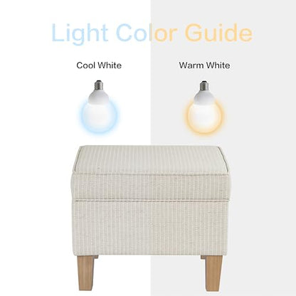 HomePop 22" Modern Rectangular Storage Ottoman - White Woven Stripe - color: White Woven Stripe