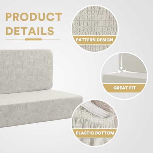 H.VERSAILTEX 100% Waterproof RV Dinette Cushion Covers Stretch Camper Cushion Covers Replacement Couch Seat Covers Washable Seat Covers Crizzle Pattern (1 Backrest & 1 Bench Cover, Paleoak) - color: Paleoak, size: 1 Set