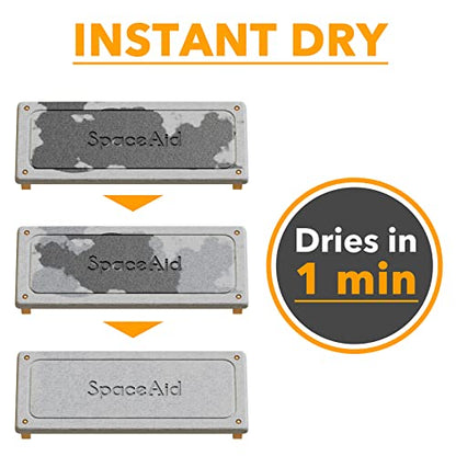 SpaceAid DryingNeat Sink Organizer, Instant Dry Sink Caddy Organizers, Kitchen Sponge Soap Holder Dispenser, Countertop Fast Drying Rack (Bamboo Feet, Gray) - color: Gray