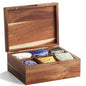 Acacia Wood Tea Bag Organizers, Tea and Sugar Packet Storage Chest with Lid, Wooden Teabag Holder Containers,Storage Box Teabox with 6 Compartments - size: Six grids