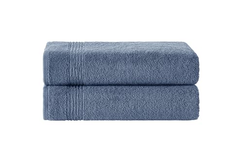 Ozdilek 2-Piece Bath Towels, 27x54 100% Turkish Cotton, Luxury Quick Dry, Extra Large, Fade-Resistant, Eco-Friendly, Spa Towel, Comfortable (Ocean Blue) - color: Ocean Blue