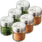6-Pack 1.5oz Glass Spice Seasonings Shaker With Adjustable Lid - size: 1.5 Oz