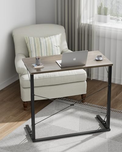 Vantic 31.5" Folding Desk, Foldable TV Tray Table for Eating on Couch, Extra Large TV Dinner Trays, Portable Fold Computer Writing Desk Table for Home Office, Greige - color: Greige