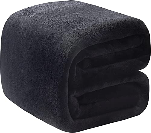 Polar Fleece Blanket Travel Size Lightweight Throw for The Bed Extra Soft Brush Fabric Super Warm Sofa Blanket 50"x 61"(Black Travel) - color: Charcoal Grey, size: Travel (50-Inch-by-61-Inch)