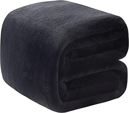 Polar Fleece Blanket Travel Size Lightweight Throw for The Bed Extra Soft Brush Fabric Super Warm Sofa Blanket 50"x 61"(Black Travel) - color: Charcoal Grey, size: Travel (50-Inch-by-61-Inch)