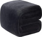 Polar Fleece Blanket Travel Size Lightweight Throw for The Bed Extra Soft Brush Fabric Super Warm Sofa Blanket 50"x 61"(Black Travel) - color: Charcoal Grey, size: Travel (50-Inch-by-61-Inch)