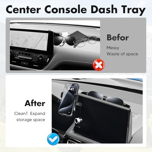 FIILINES Phone Holder for Honda Civic 2022-2026 (Fit 9" Touch Screen), Phone Mount with Dash Organizer for Civic Accessories, 360 Degree Rotation Dash Mount Cell-Phone Holder - size: For Civic 2022-2026