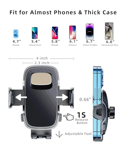 Universal 17mm Ball Mount Phone Holder Clamp for Car Mount Replace [Dual Head Screen Phone Holder Clip Head Accessory] - color: Black