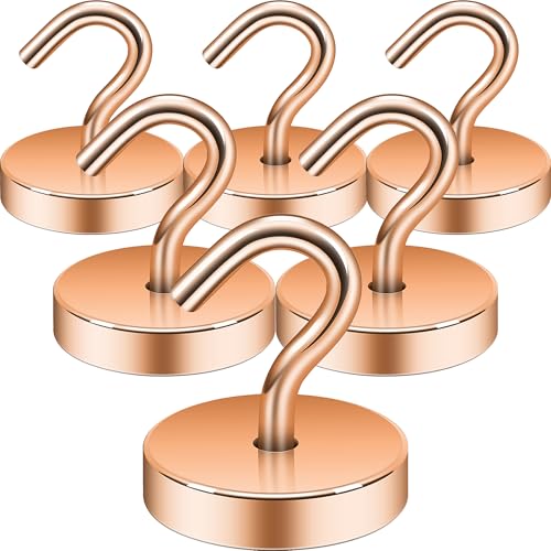 Neosmuk Magnetic Hooks Steel Tube Design for Cruise,130lb+ Bronze,6 Pack | Cruise Ship Essentials,Heavy Duty Magnett Hooks for Cabins, Refrigerator, Grill, Hanging, and Travel Extra Strong Must-Haves - color: Bronze, size: 120lb Magnetic Hooks