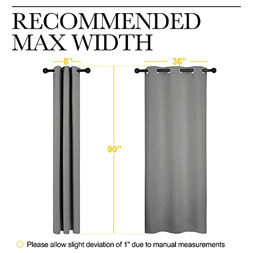 NICETOWN Thermal Insulated Blackout Curtains - Grommet Top Window Treatment Drapes for Hall (2 Panels, W42 x L90 inches, Silver Grey) - color: Silver Grey, size: 42"W x 90"L (Pack of 2)