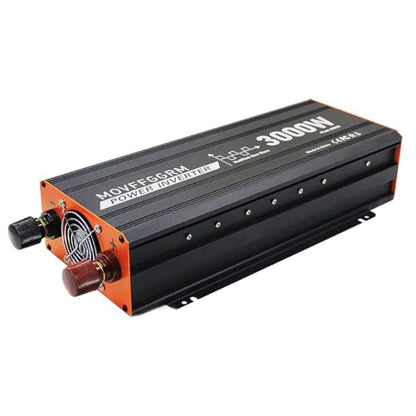 3000 Watt Power Inverter Converter, Car/Truck/RV 12V DC to 110V AC Converter, with LED Display, 3AC Outlets, USB Port - size: 3000W