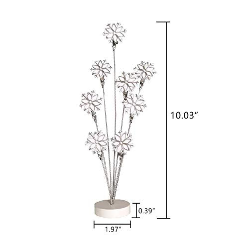 8-Branch Family Tree Picture Frame Holder, Card Photo Clips Holder Desk Stand for Memo Paper Note Photo Christmas Wedding Card Display (White Snowflake) - style: Snowflake