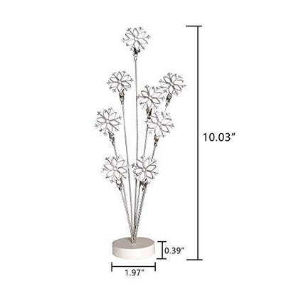 8-Branch Family Tree Picture Frame Holder, Card Photo Clips Holder Desk Stand for Memo Paper Note Photo Christmas Wedding Card Display (White Snowflake) - style: Snowflake