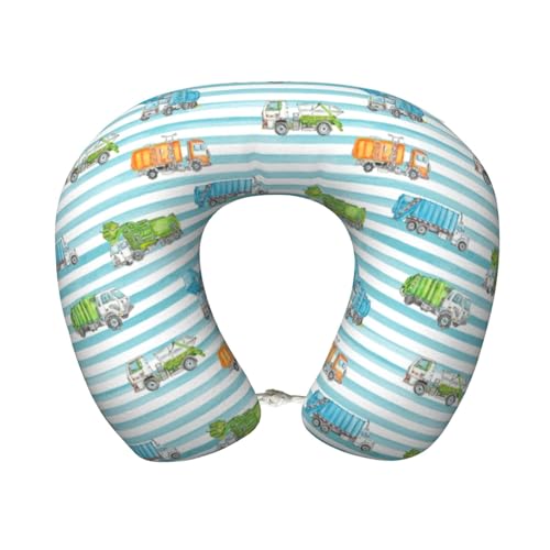 Garbage Truck Travel Pillow Comfortable Soft Memory Foam Neck Pillow for Travel Airplane Driving Office - color: Color-12