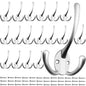 IBosins 18 Pack Big Heavy Duty Three Prongs Coat Hooks Wall Mounted with 36 Screws Wall Hooks Retro Double Utility Rustic Hooks for Coat, Backpack, Towel, Robe - color: 18 Pcs Matte Nickel