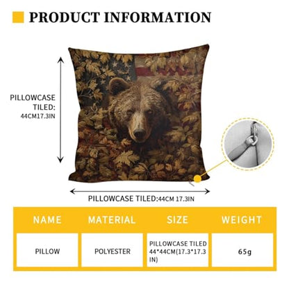 Bear American Flag Camo Pattern 3 Pcs RV Dinette Cushion Covers Washable Camper Cushion Slipcover Stretch RV Seat Covers Pillow Case Sofa Slipover for Travel Trailer Couch - color: Bear American Flag Camo