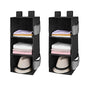 MAX Houser 3-Shelf Hanging Closet Organizers, Collapsible Closet Hanging Shelves for Camper, Nursery Hanging Organizers, Black, 2-Pack - color: Dark